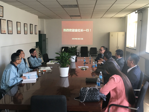 韓國(guó)泉昊環(huán)境株式會(huì)社社長(zhǎng)金錫、技術(shù)總監(jiān)金俸椿來我司進(jìn)行商務(wù)洽談